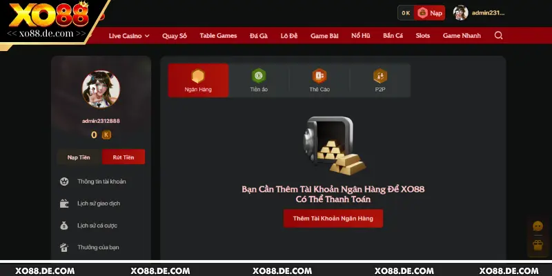 Hướng dẫn rút tiền XO88 đơn giản chỉ với 4 bước